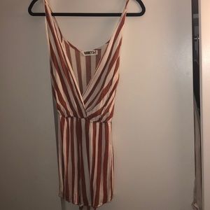 Orange and white romper